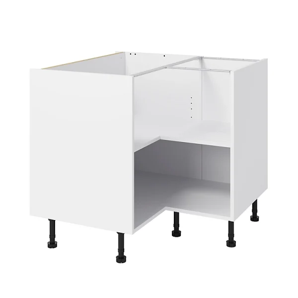 mode pas cher Castorama Caisson Bas D’angle De Cuisine GoodHome Caraway Blanc H. 72 Cm X L. 93 Cm 1